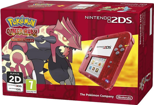 Nintendo Handheld Console 2DS - Transparent Red with Pokemon Omega Ruby - USED
