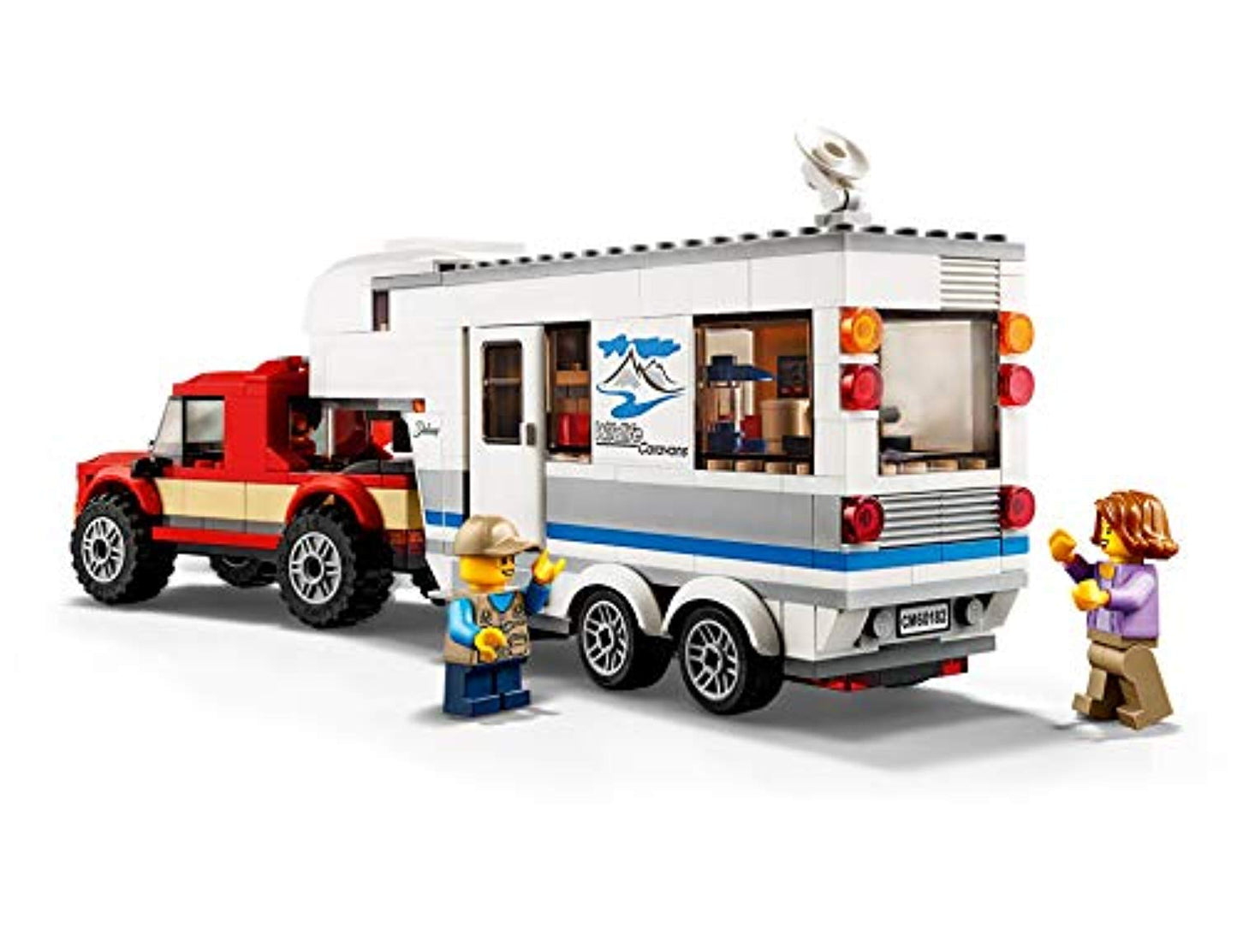 LEGO 60182 City Great Vehicles Pickup and Caravan Truck Toy with 3 Explorer Minifigures, Holiday Sets for Kids - Offer Games