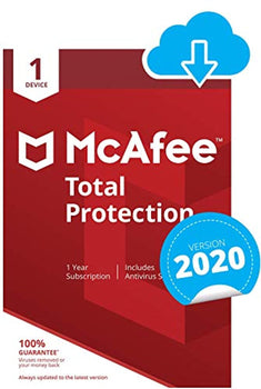 McAfee Total Protection 2020 | 1 Device | 1 Year (PC/Mac Download Code)