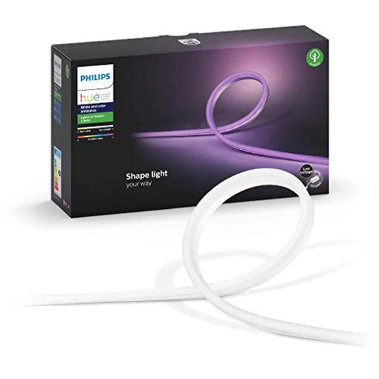 Philips Hue Smart Outdoor Lightstrip White and Colour Ambiance [5m] Waterproof Base Kit - Offer Games