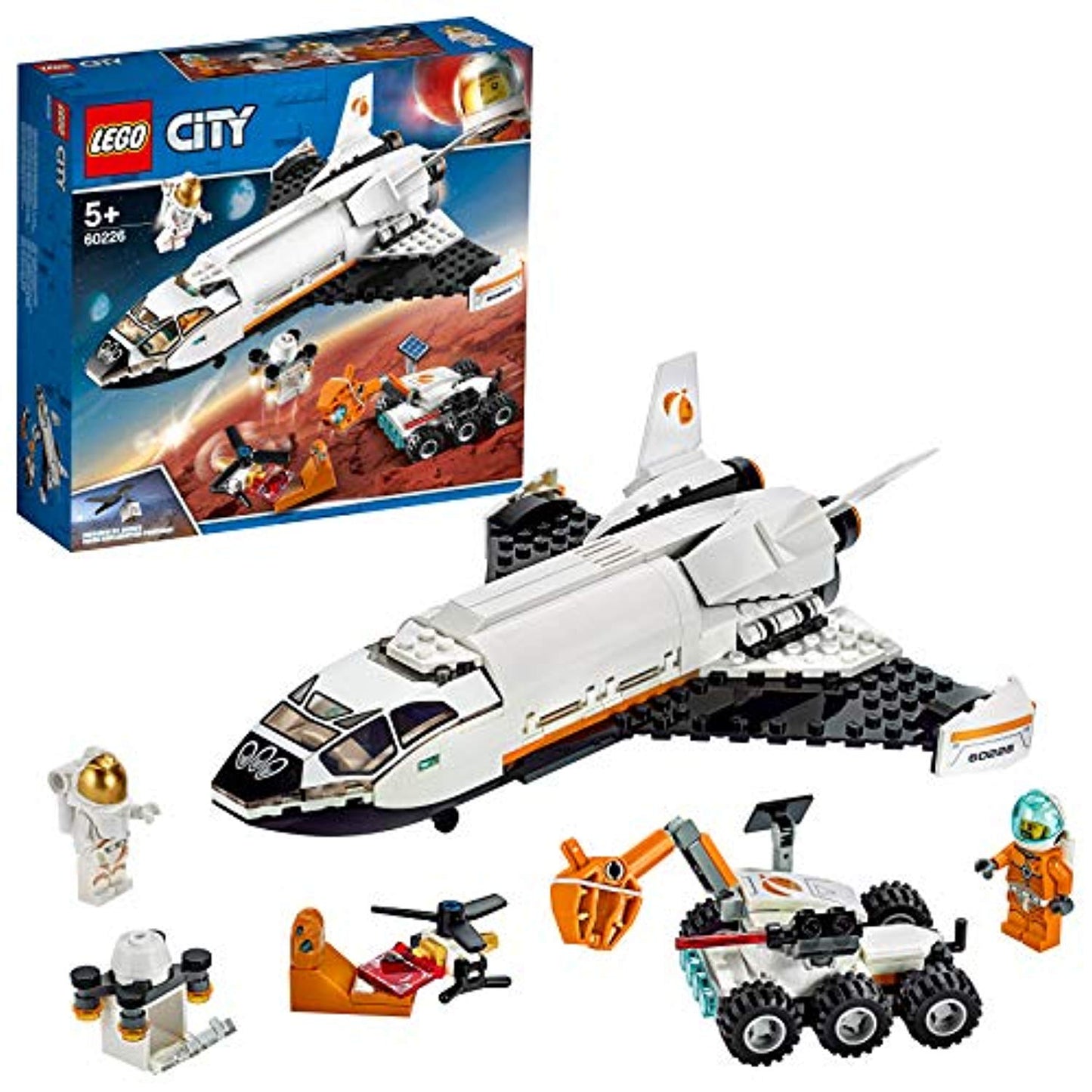 LEGO 60226 City Mars Research Shuttle Spaceship Construction Toys for Kids Inspired by NASA with Rover and Drone - Offer Games