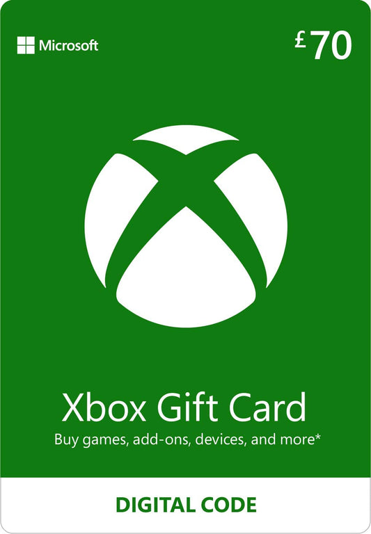Xbox 70 GBP Gift Card Xbox One, Series S|X & Windows (Xbox Download Code)
