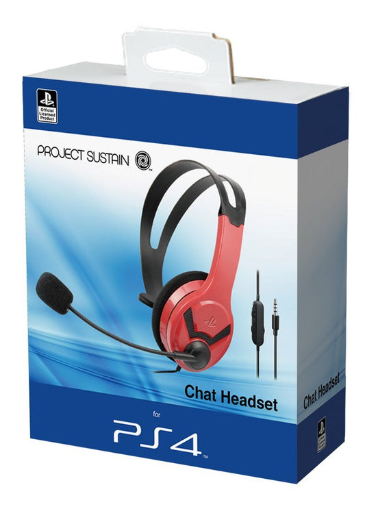 Official Licensed PS4 Wired Chat Headset Blue for PS4 - Offer Games