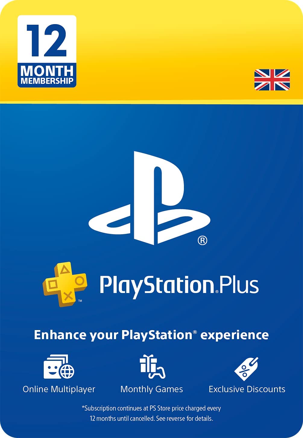 PlayStation Plus Card 12 Month PS4 PS5 Membership (Physical)