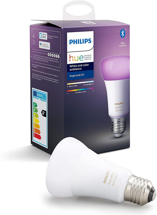 Philips Hue White and Colour Ambiance Smart Bulb Twin Pack LED [B22 Bayonet Cap] with Bluetooth, Works with Alexa and Google Assistant - Offer Games