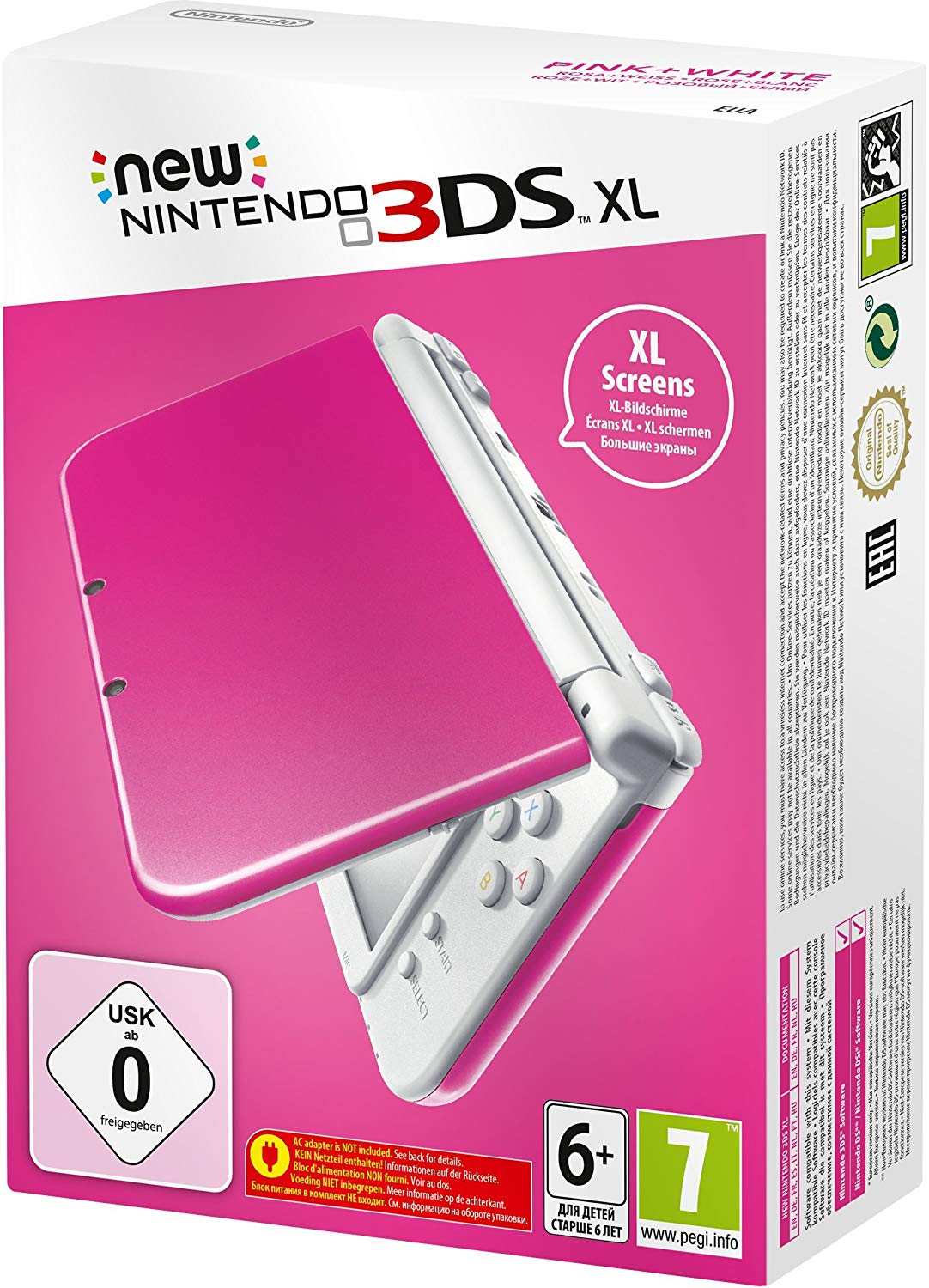 New 3DS XL Pink/White Console - Offer Games